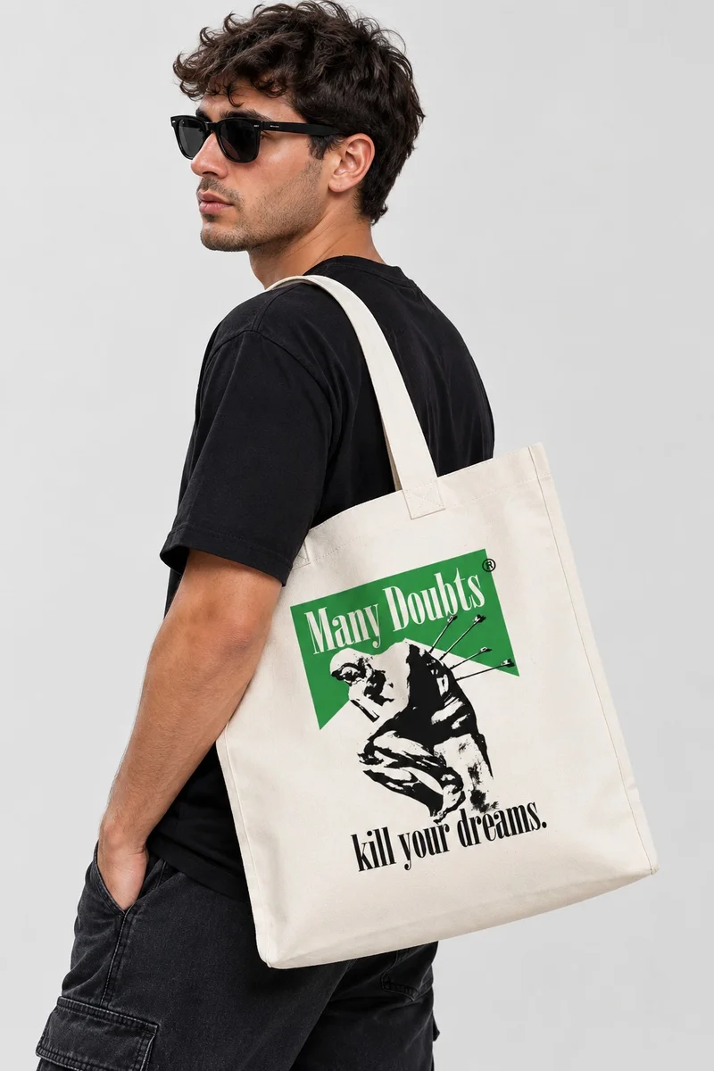 Bolso unisex tela natural Doubts Kills